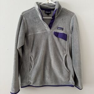 Patagonia Women’s Gray‎ Fleece Snap-T Pullover Size Medium Polartec Thermal